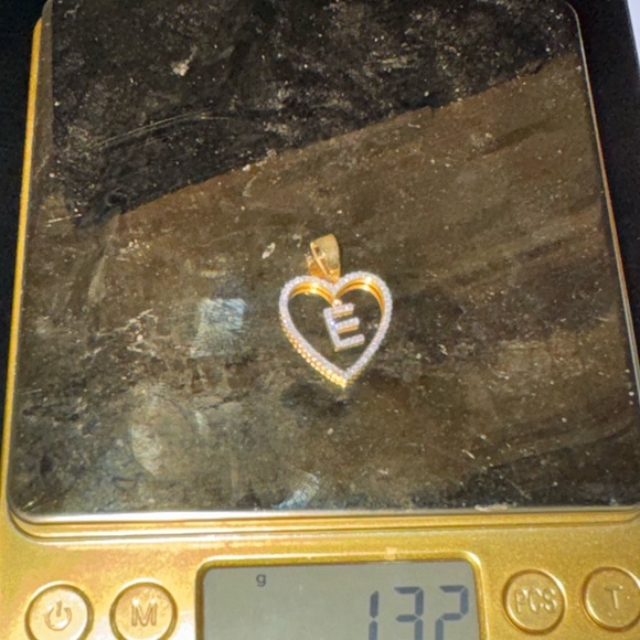 10k Real Diamond Heart “E” Initial Pendant – Solid 10K Gold, FREE APPRAISAL INCL - Picture 7 of 7